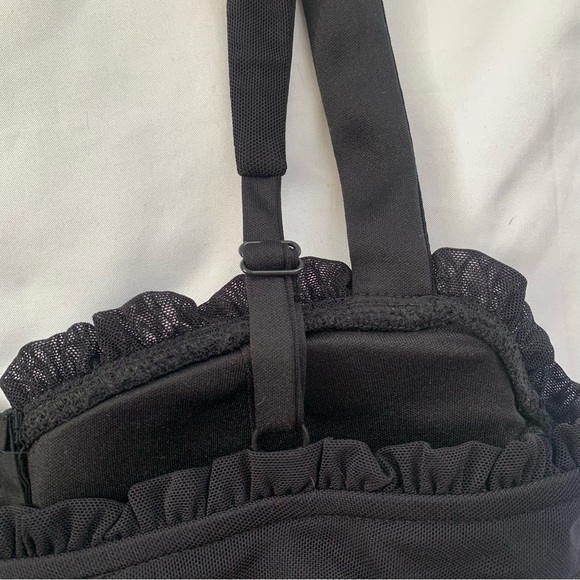 Bustier Corset Crop Top in Black Moa Moa - Picture 6 of 9